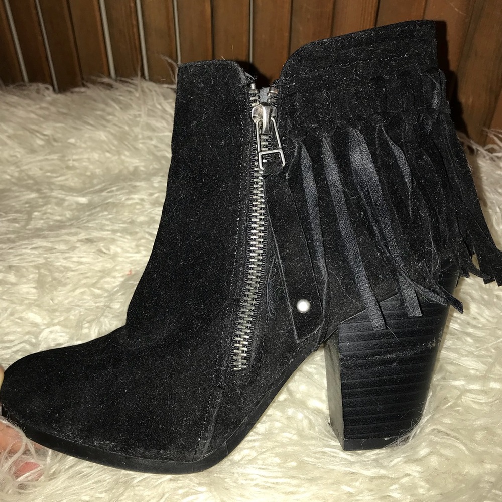 Heeled Fringe Booties